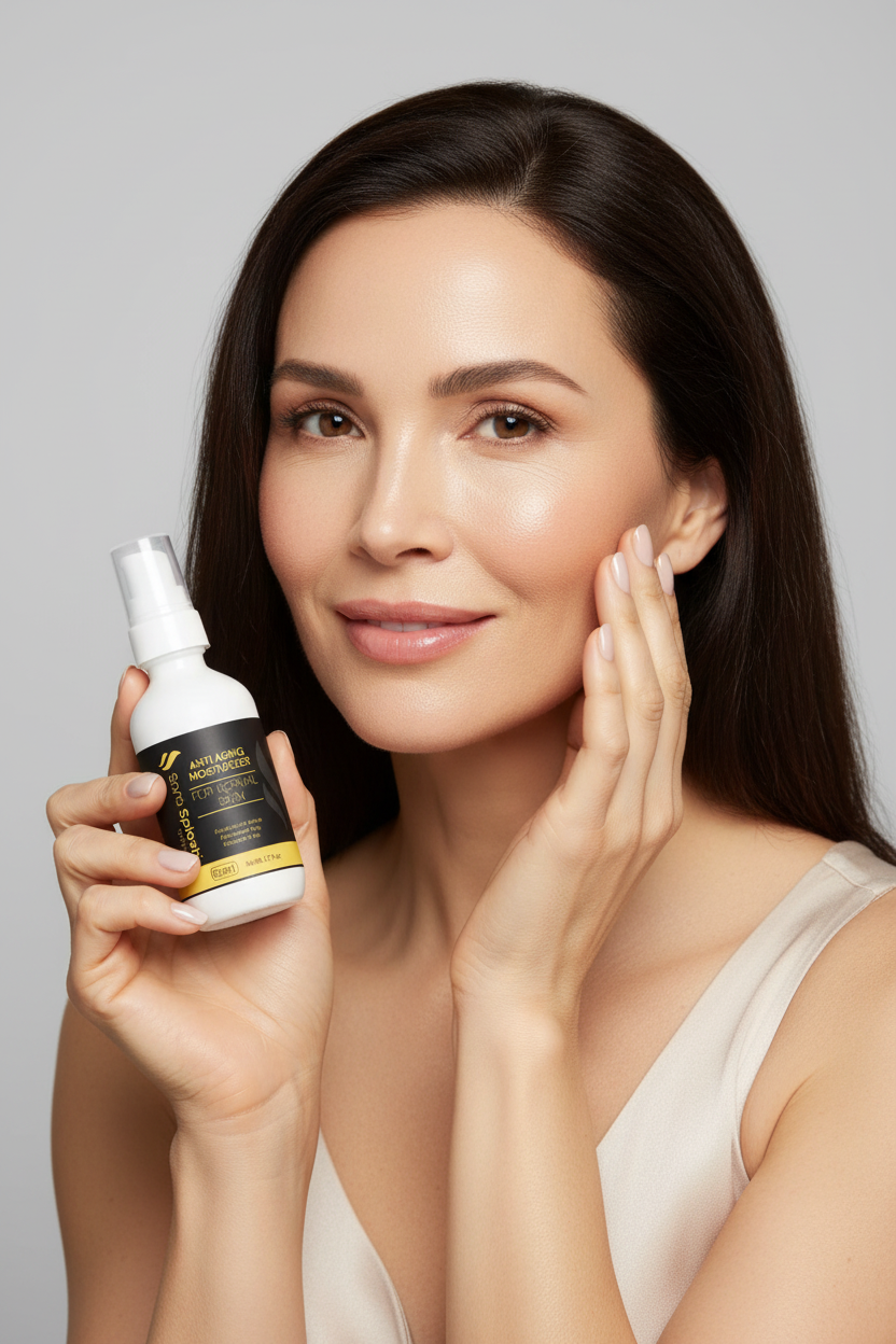 Anti-Aging Moisturizer with Model