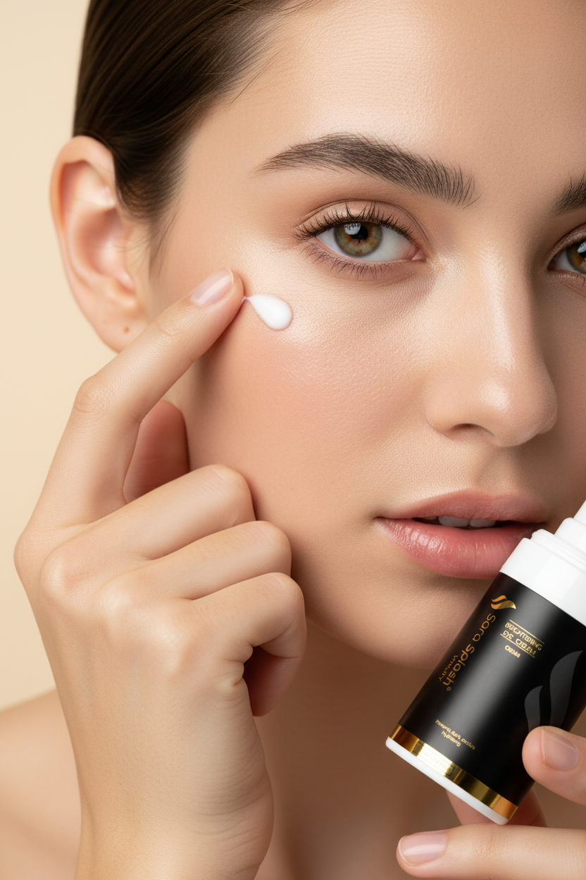 Brightening Eye Cream with Model
