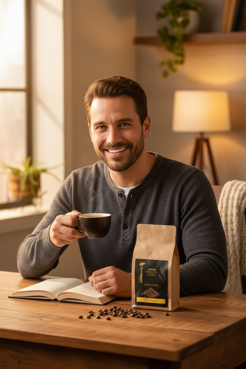 Coffee Brazilian Blend 4oz with Model