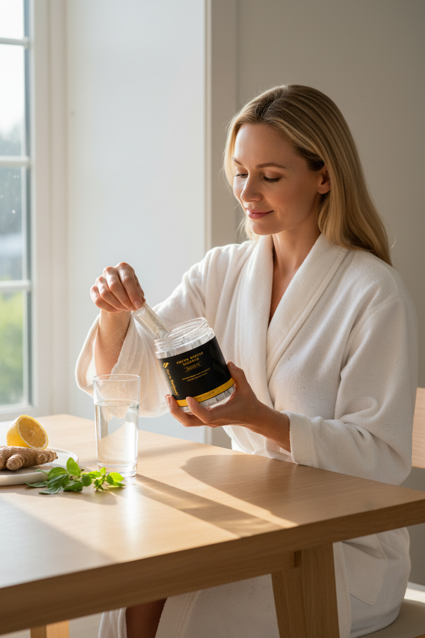 Colon Gentle Cleanse Morning Routine with Model
