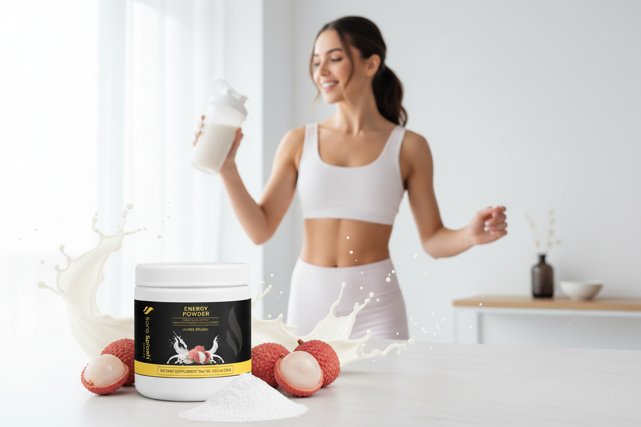 Energy Powder Lychee Splash Lifestyle Model