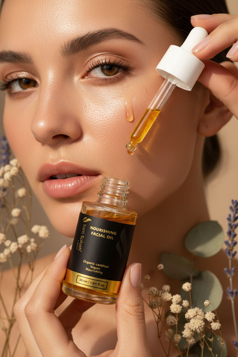 Nourishing Facial Oil with Model