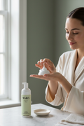 SARA Cleansing Foam being applied by model