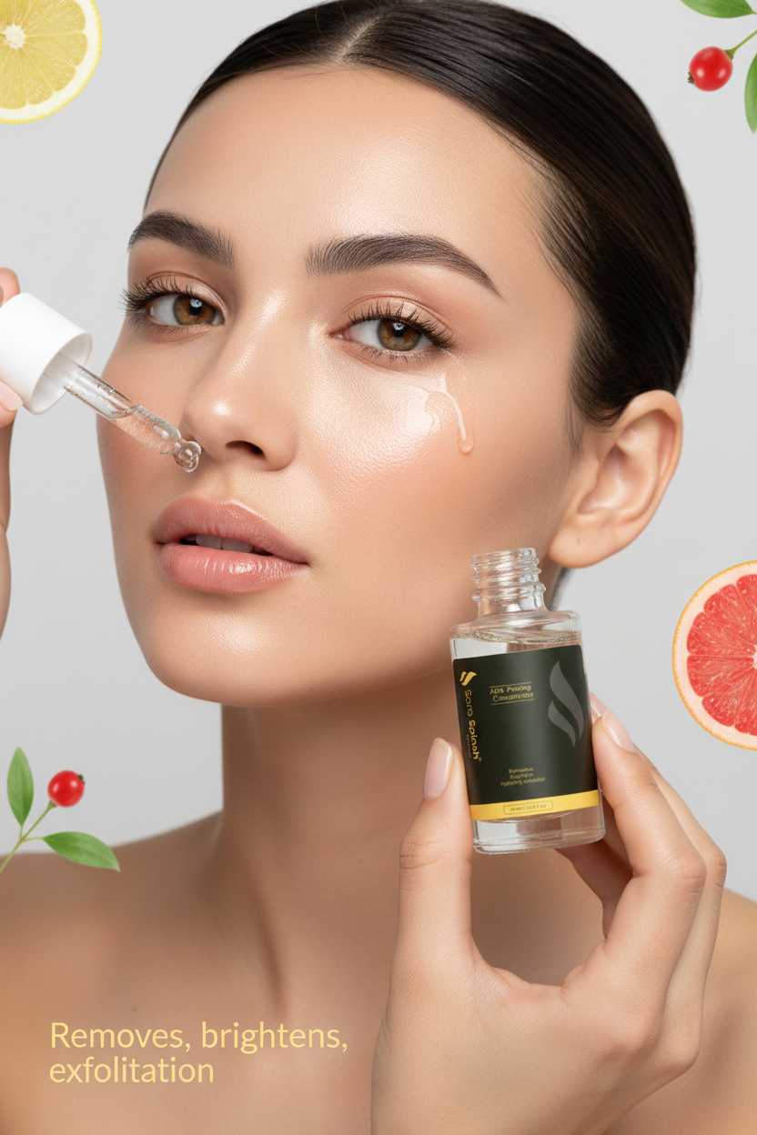 Sara Splash AHA Peeling Concentrate with Model