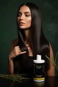Sara Splash Gloss Conditioner Smoky Green Vetiver with Model