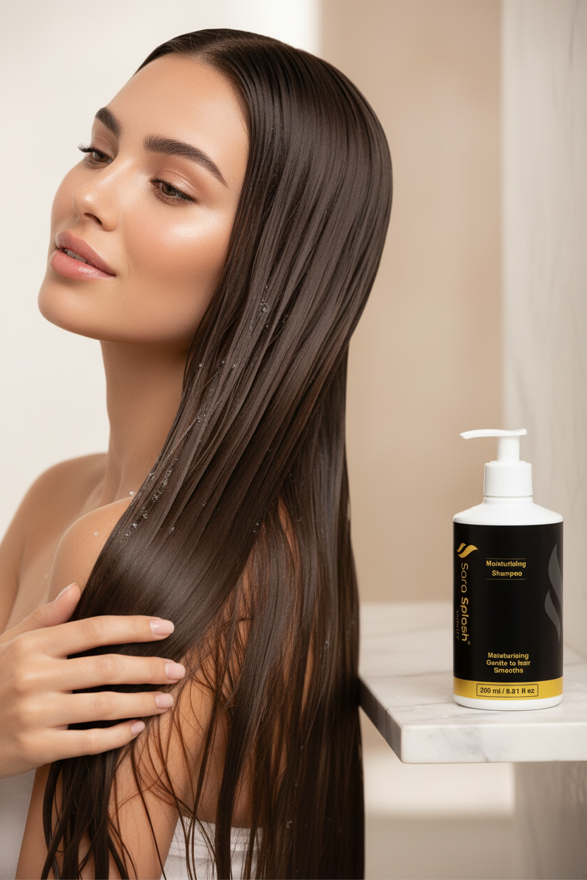 Sara Splash Moisturising Shampoo with Model