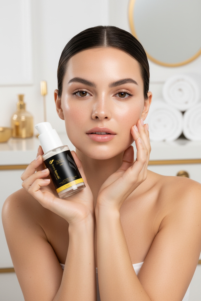 Sara Splash Pigment Perfecting Serum with Model