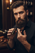 Sara Splash Softening Beard Oil with Model